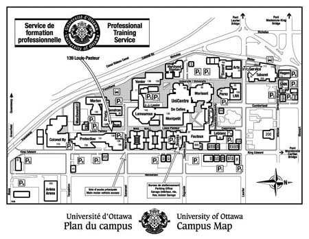 Map of the University of Ottawa
